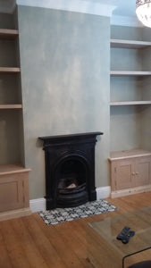 Cabinets with floating shelves